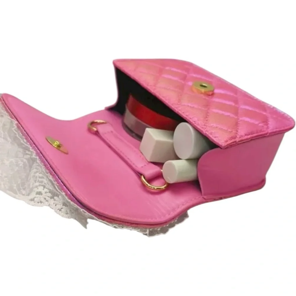 My Melody Green and White Pearl Quilted Handle Crossbody Handbag